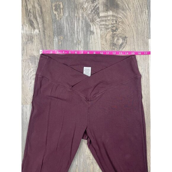 PINK Victoria's Secret Cotton Blend Leggings XL Brown Cross Waist Yoga Lounge - Picture 7 of 9